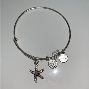 Alex and Ani Starfish Bangle with Pink Gem
